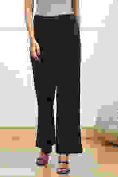 Navy Blue Solid Relaxed Fit Pants image number 4