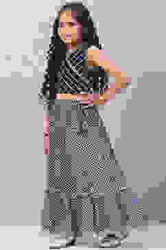 Blue Art Silk Lehenga Set image number 3