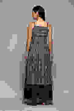 Indigo Cotton Straight Printed Kurta Sharara Suit Set image number 4