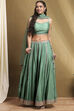 Sea Green Chanderi Silk Lehenga Set image number 7