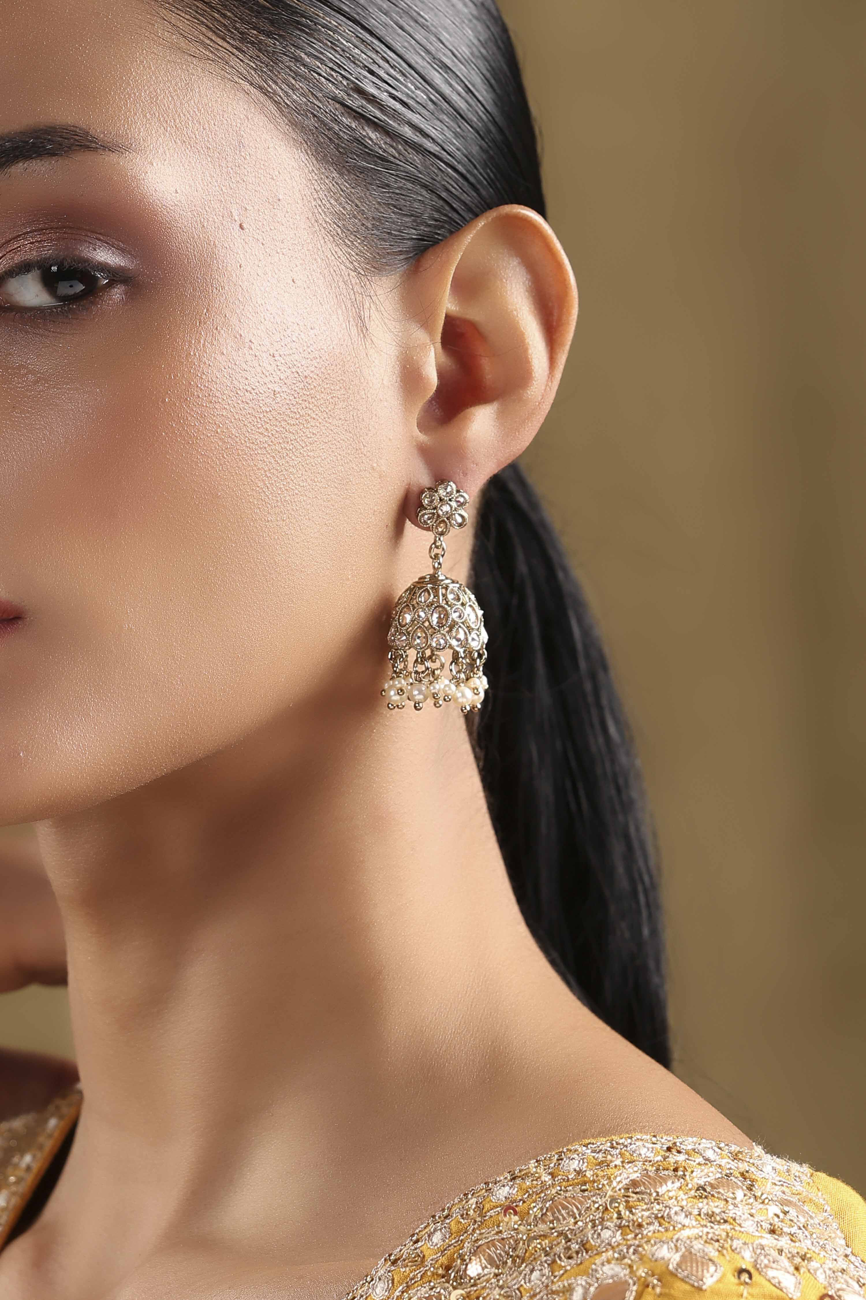 Champagne Pearl Earrings image number 1