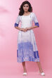 Indigo LIVA Flared Printed Dress image number 0