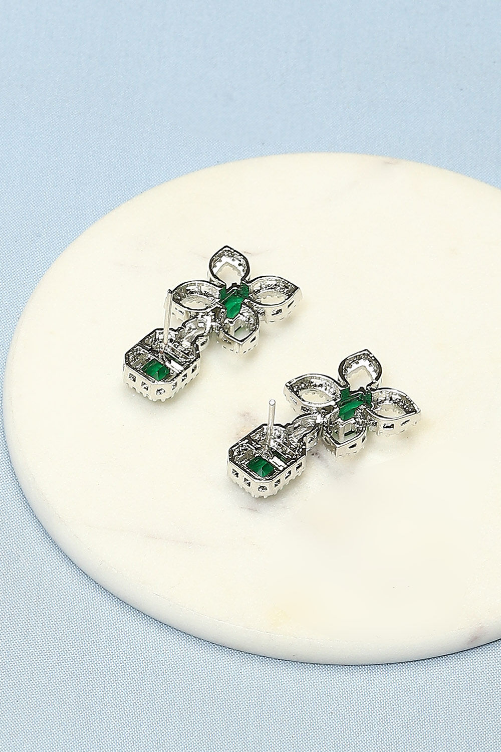 Green Brass Earrings image number 2