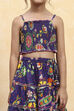 Purple Cotton Printed Tiered Lehenga Set image number 1