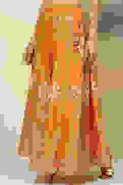 Mustard Cotton Flared Skirt image number 2