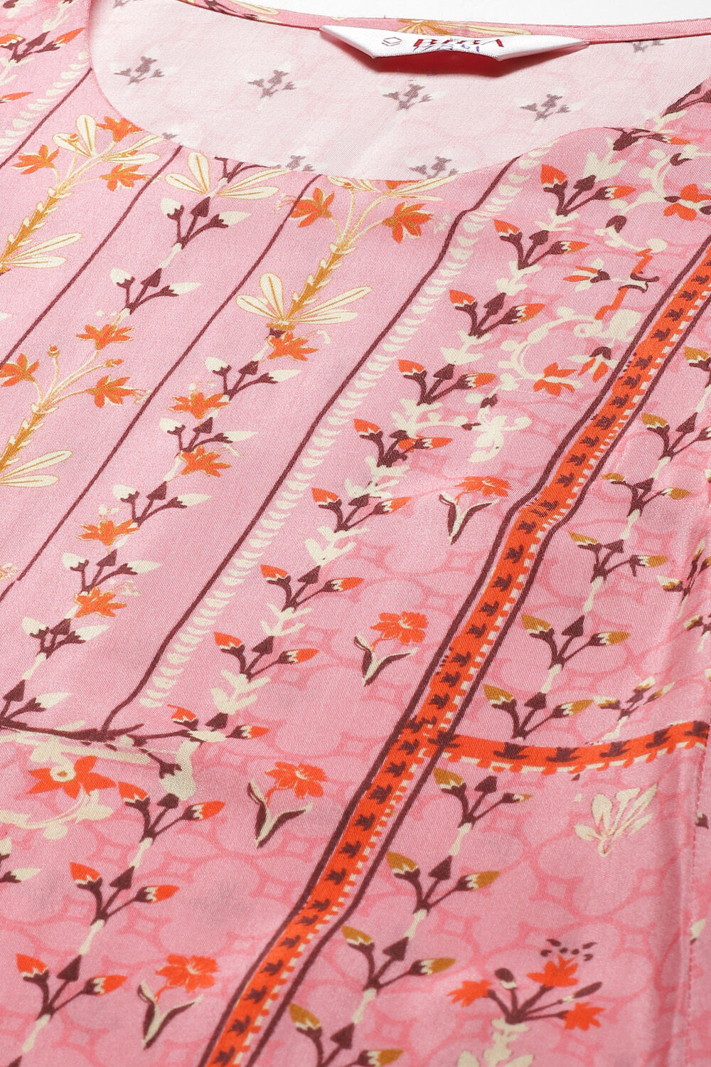 Pink Art Silk Straight Kurta image number 1