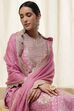 Powder Pink Embroidered Straight Suit Set image number 6