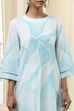 Turquoise Floral Printed Straight Kurta Set image number 1