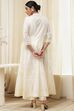 Off-White Cotton Embellished Anarkali Suit Set image number 4