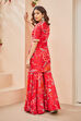 Red Polyester Straight Suit Set image number 3