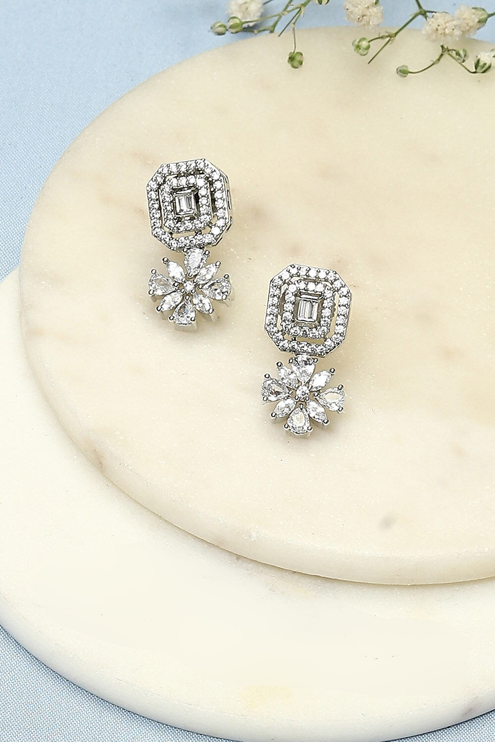 White Brass Earrings image number 0