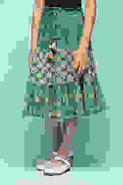 Green Rayon Printed Short Skirt image number 4