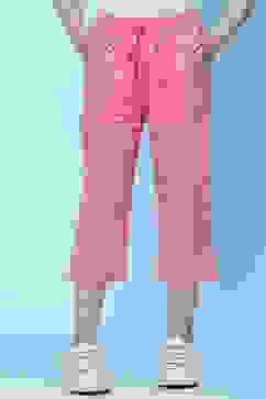 Blush Pink Cotton Solid Capri Pant image number 0