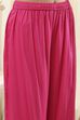 Fuchsia Cotton Silk Straight Suit Set image number 2