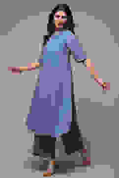 Blue LIVA Straight 2 Piece Set image number 0