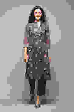 Brown Spandex Blend Straight Printed 2 Piece Set image number 6