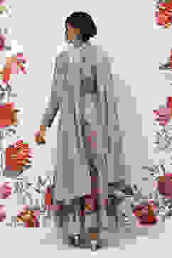 Rohit Bal Pista Green Cotton Blend Anarkali Kurta Suit Set image number 4