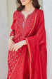 Pink Yard-Dyed Chanderi Kurta & Pants Suit Set image number 1