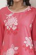Coral Floral Printed Straight Suit Set image number 1