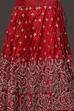 Berry Red Zari Embroidered Lehenga Set image number 2