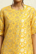 Yellow Jacquard Floral Yarn-Dyed Straight Kurta Set image number 1
