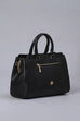 Black PU Solid Structured Handheld Bag image number 3