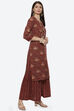 Maroon Cotton Unstitched Suit Set image number 5