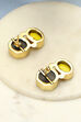 Yellow Black Brass Earrings image number 2