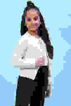 Cream Nylon Front Open Sweater image number 2