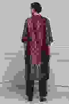 Rust Polyester Straight Printed Suit Set image number 4