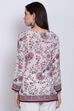Off White Cotton Blend Printed Kurti image number 3
