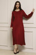 Berry Acrylic Straight Yarndyed Kurta image number 5
