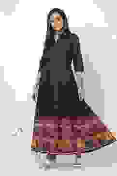 Black Cotton Tired Dress image number 0