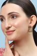 Gold Green Stone Earrings image number 1