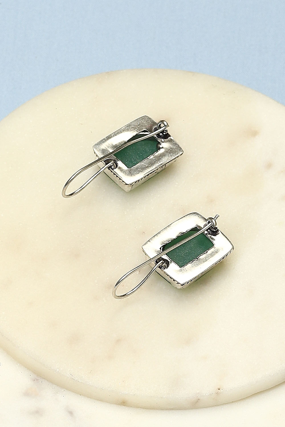 Green Brass Earrings image number 2