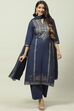 Mustard Printed Cotton Straight Kurta Palazzo Suit Set image number 0
