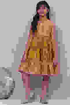 Ochre Art Silk Short Kurti image number 2