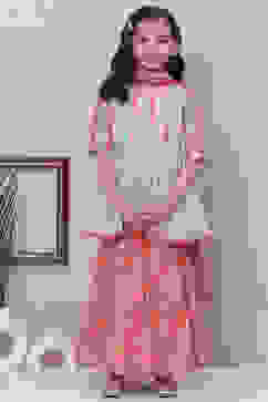 Aqua and Coral Cotton Sharara Set image number 6