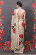 Off White Silk Blend Embroidered Saree image number 3