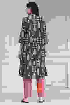 Black Cotton Printed A-Line Kurta image number 3