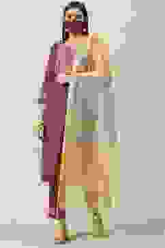 Wine Solid Straight Kurta Regular Pants Suit Set image number 7