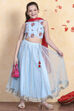 Sky Blue Printed Flared Lehenga Set image number 0