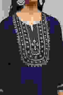 Purple Viscose Blend Straight Kurta image number 1