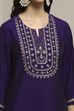 Purple Viscose Blend Straight Kurta image number 1
