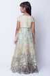 Beige Art Silk Flared Gown image number 4