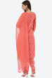 Peach Linen Unstitched Suit Set image number 4