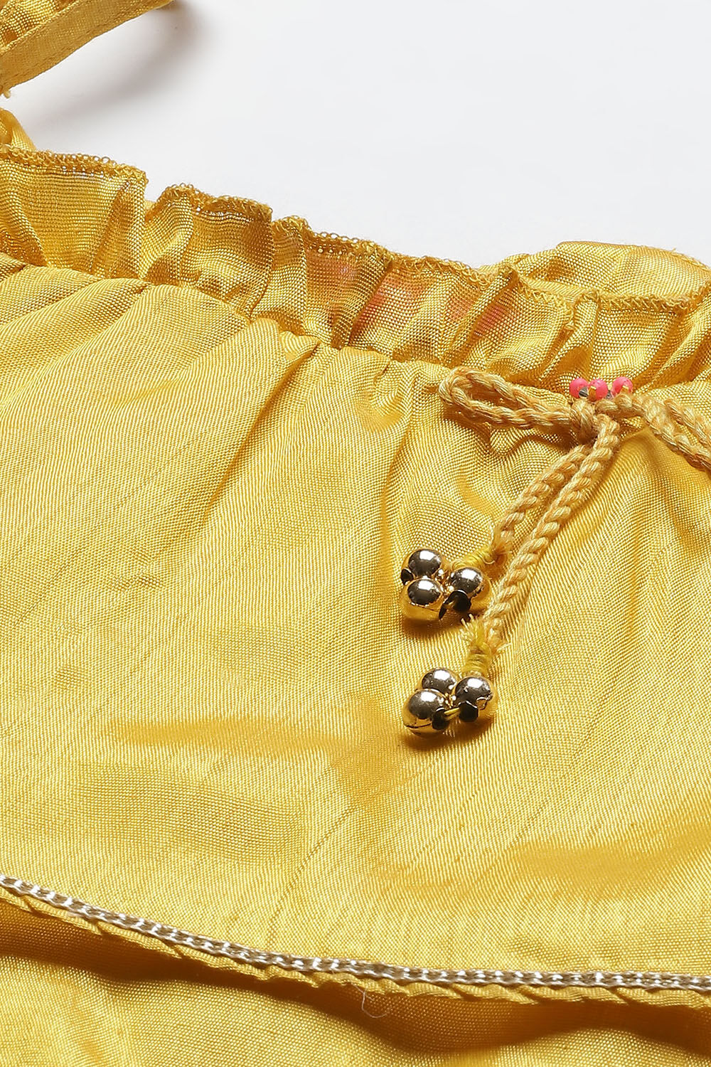 Yellow Art Silk Lehenga image number 6
