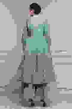 Blue Silk Chanderi Anarkali Suit Set image number 4