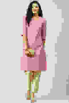 Pink Art Silk Straight Kurta image number 5