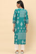 Green Cotton Straight Kurta image number 4